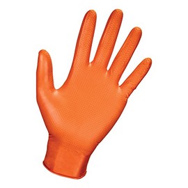 SAS Safety 66574 Astro-Grip Powder‐Free 7 Mil Nitrile Gloves, X-Large, Orange 100/BX