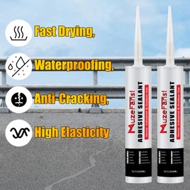 Concrete Crack Repair Sealant, Crack Joint Filler, Waterproof Self-Leveling Concrete Repair Sealant for Sealing Horizontal Surfaces Expansion Joints, 10.1 fl. oz (6 Pack, Gray)