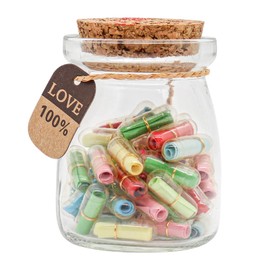 KBFUSHI Capsule Letters Message in a Bottle - Valentine’s Day Gifts for Girlfriend Boyfriend - Love Letter for Anniversary, Birthday,Valentines Day, Mothers Day (Mixed Color 50pcs)