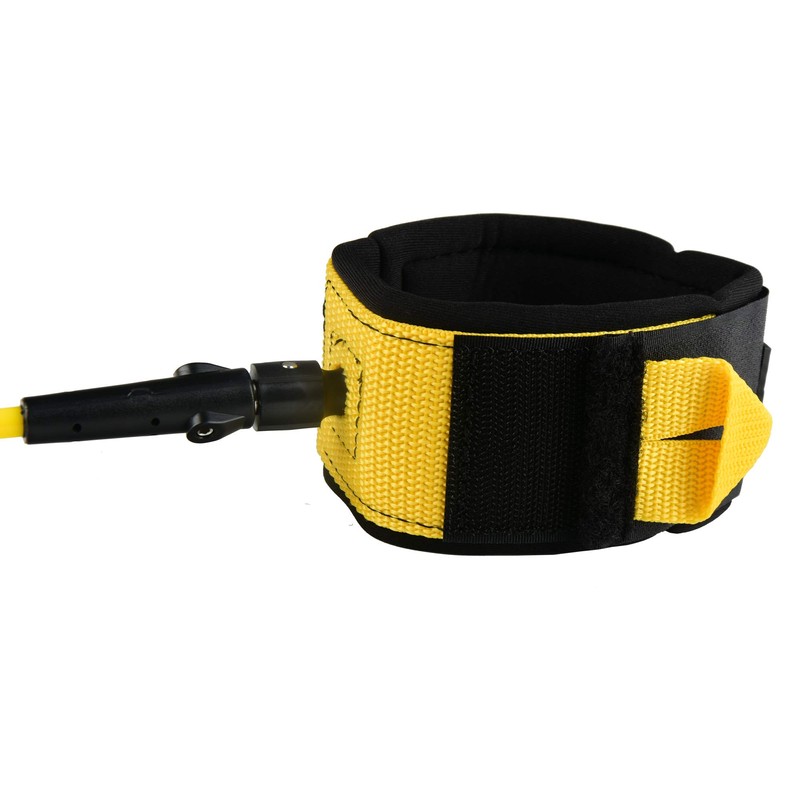 Abahub Premium Coil SUP Leash, 10 ft Yellow Coiled Paddle