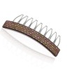 Decorative Hair Comb Brown Cellulose Based Rhinestone Crystal Bridal Hair