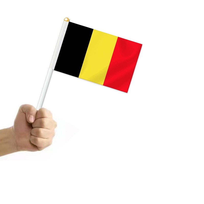 10 PCS Belgium Handheld Small Flag, Belgians Hand held Mini