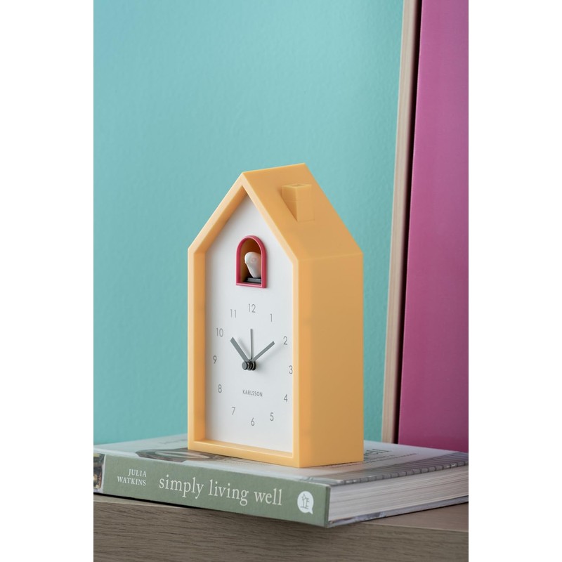 Karlsson Bright Yellow Modern Cuckoo Alarm Clock