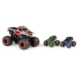 Monster Jam, Full Moon Frenzy 3-Pack Die-Cast Monster Trucks, 1:24 Scale Zombie, 1:64 Scale Grave Digger & Son-Uva Digger, Kids Toys for Ages 4-6+