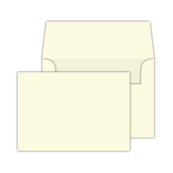 A6 Blank Cream/Natural/Off White Blank Flat Note Cards with Envelopes | 4.5 x 6 Inches | Heavyweight 80lb (216gsm) Card Stock | 50 per Pack