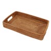 Serving Basket Tray with Handles Rattan Rectangle Large Capacity Durable