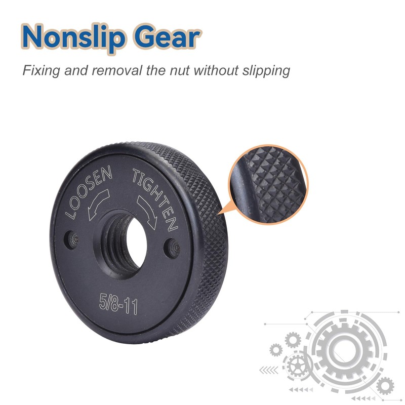 5/8"-11 Thread Angle Grinder Flange Nut, Self Tightening Lock Nut