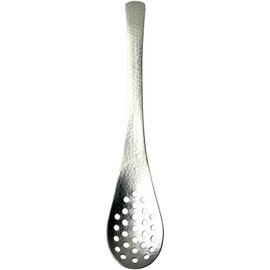 Nagao Japanese and Western Eclectic Astragalus Spoon, Holed, 7.1 inches (18 cm), Matte, 18-8 Stainless Steel, Hammered Made in Japan