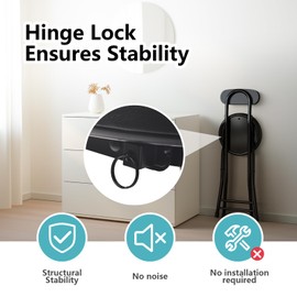 GLCS GLAUCUS Folding Stool,Cushioned Padded Folding Bar Stool,18inch Black Height Heavy Duty Portable Chair Stool with 300lbs Capacity for Kitchen Living Room Garden Camping Fishing