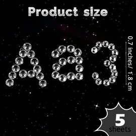 Xindojuz 5 Sheets Rhinestone Letters, Glitter Self Adhesive 10 Numbers and 26 Alphabet Stickers, Bling Crystal Iron on Letters for Clothing Graduation Cap Decorations Stick on Gemstone (White, 0.7 In)