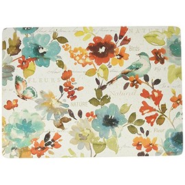 Cala Home 4 Premium Hardboard Placemats Table Mats, Nature's Palette