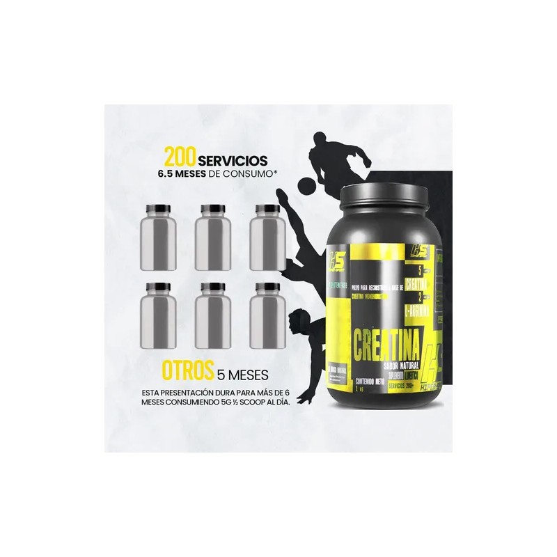 Creatina Monohidratada Hs 1kg 200 Servicios Hiper Sports