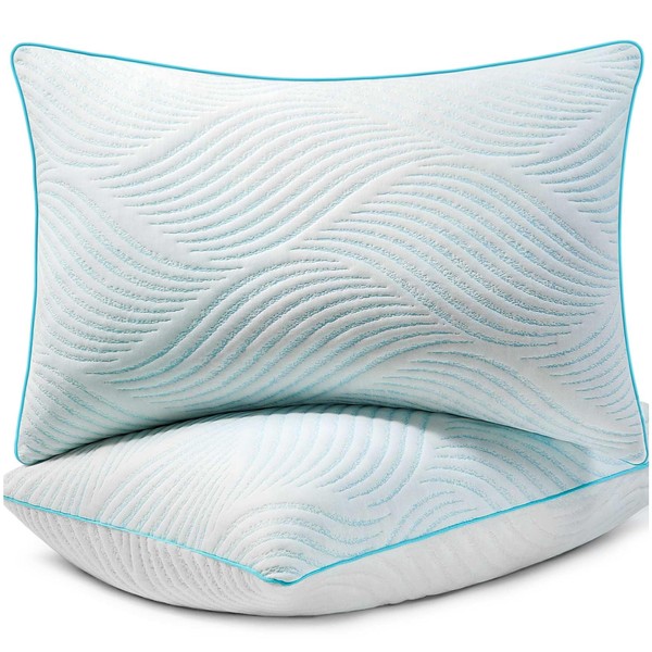 Smilereve Pillows Standard Size Set of 2 Cooling Memory Foam