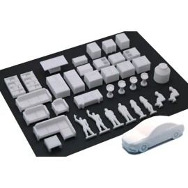 - Muebles Para Maquetas  Escala 175  Blanco  90 Piezas -                                                                                              