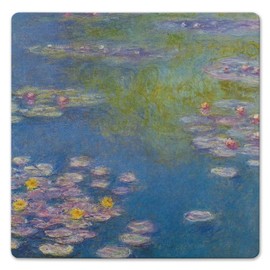 Thirstystone Monet Water Lilies Decorative Heat Tolerant Stone Trivet with Non-Skid Cork Backing 8” Square Artistic, Durable, Easily Wipes Clean