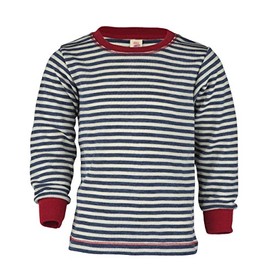 Engel Sweater 100% Merino Wool Children boy Girl Thermal Shirt Pajama Top Organic 42 7610 (92 cm (36 in), Blue Melange/Natural)