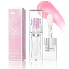 Tiejdhr Magic Color Changing Lip Oil Ph, Glitter Lip Gloss, Upgraded Big Brush Head Moisturizing Lip Oil Long Lasting Nourishing Lip Glow Oil Non-Sticky Primer Lip Tint (# 06, 0.3 Oz)