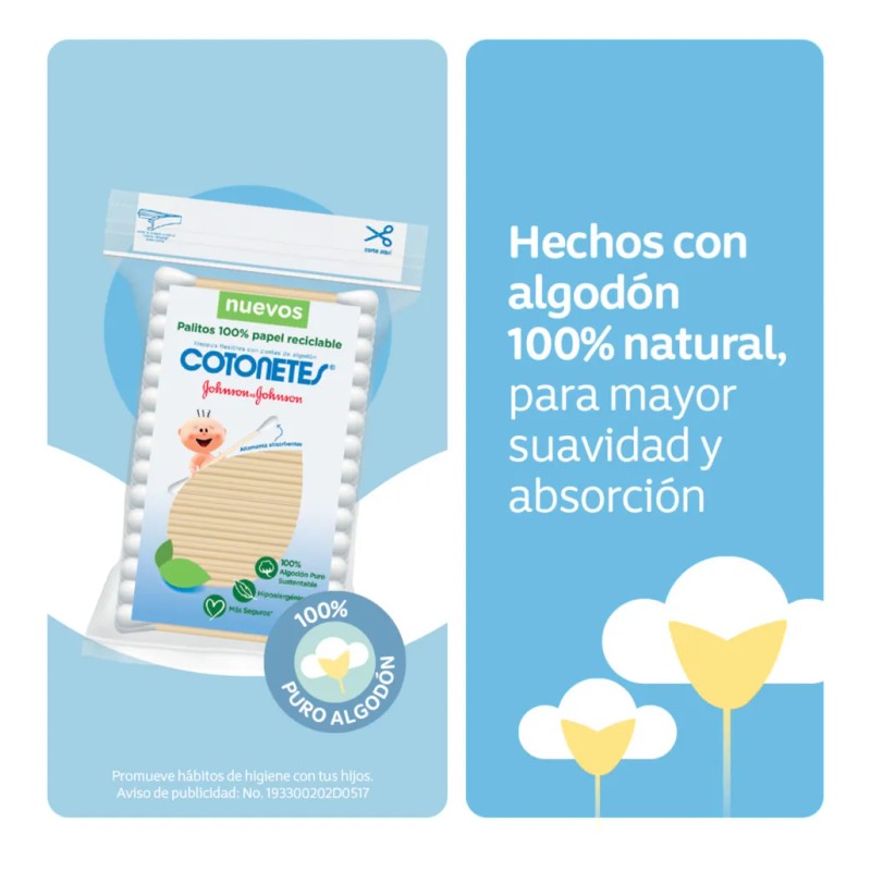 Hisopos Cotonetes Papel Reciclable 300 piezas