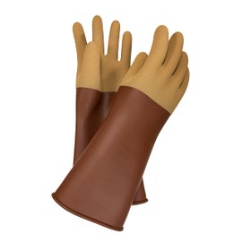 Acid and Alkali Resistant Extra Thick Latex Gloves, Brown, Long Work Gloves, 370