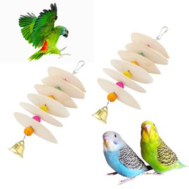 DQITJ 2 Pack Bird Cuttlebone Chew Toy, Natural Calcium Cuddle Bone for Bird Parrot Conure Cockatiel Budgie Sharp Beaks (6 Pcs in a Bunch)