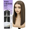 NOSTLAGIA Brown Highlight Bob Wigs Synthetic Lace Front Wig,Mide Part