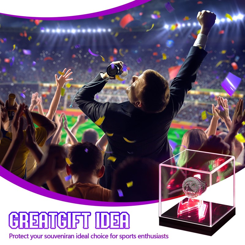 Colingmill Acrylic Championship Ring Display Case with LED Light 7