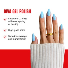 DND Gel Polish Set, Coquette Collection, UV/LED Gel Polish and Air Dry Nail Lacquer, Matching Chip-Free Polish Duo, 109 Sky High, 0.5 Fl Oz