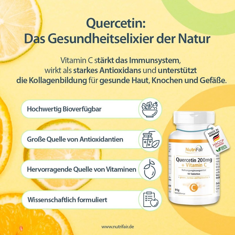 Quercetin 200mg + Vitamin C - with 495mg Vitamin C