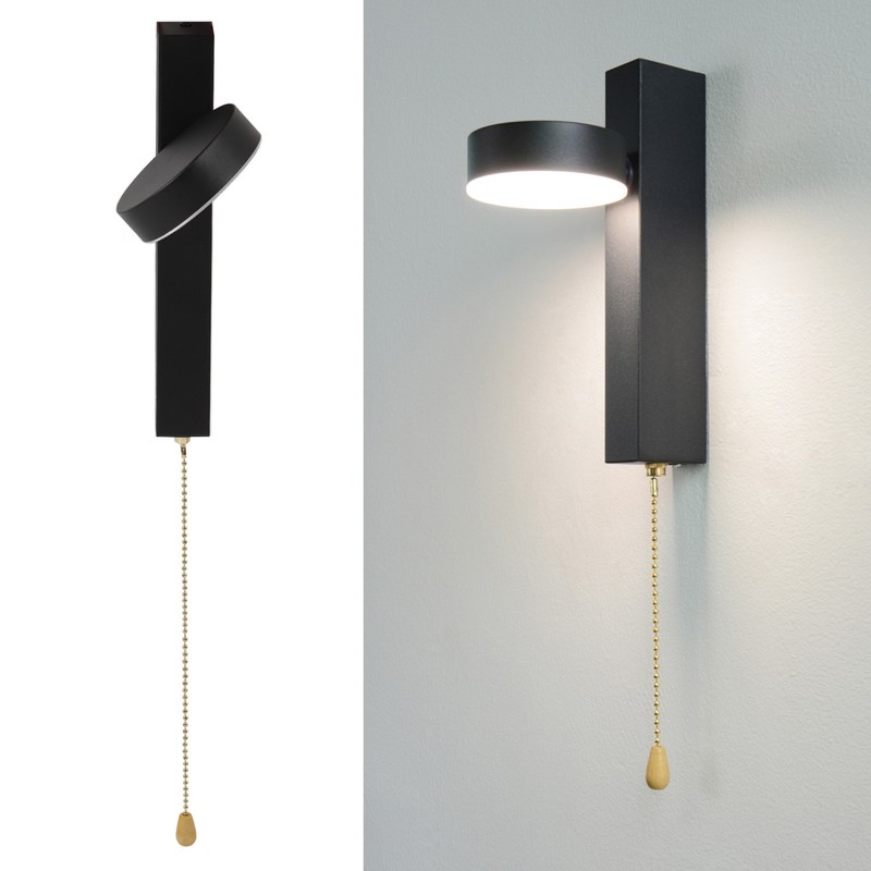 LED Wall Lights 3 Color Modes Modern Style Aluminium Pull