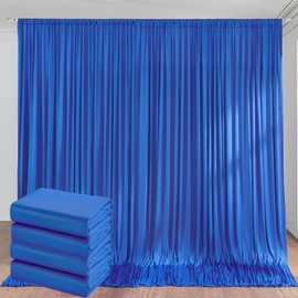 20ft x 10ft Royal Blue Backdrop Curtains for Parties, 4 Panels 5x10ft Wrinkle Free Silky Polyester Photo Backdrop Drapes Background for Birthday Graduation Photography Party Decorations