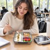 3-Compartment Stainless Steel Bento Lunch Box – Leak-Resistant Reusable Meal