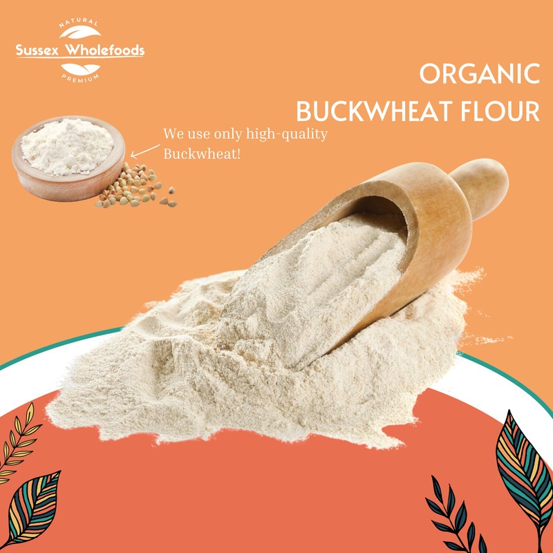 Sussex Wholefoods Organic Buckwheat Flour, Gluten-Free 500g