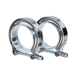 4.0 Inch V Band Clamp with Flange Male Female Stainless Steel 2PCS exhaust clamp exhaust pipe exhaust flange repair kit muffler clamp