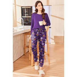 Ekouaer Womens Pajamas Set Long Sleeve PJ Sets Loungewear Soft Lounge Set Outfits Joggers with Pockets