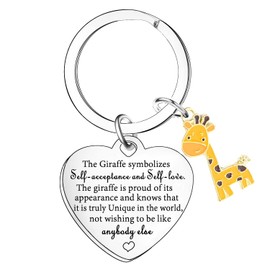 Nimteve Giraffe Gift Inspirational Keyring Giraffe Charm Keychain Giraffe Lovers Gifts Giraffe Jewelry for Women Encouragement Gifts for Friends Gifts for Daughter Sister Birthday Gifts Giraffe Stuff
