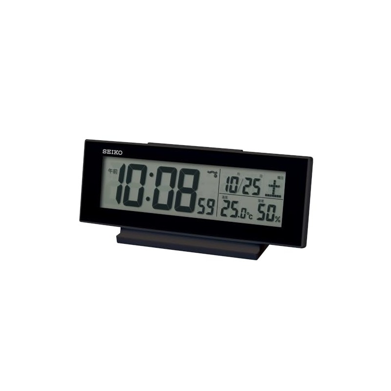 Seiko Clock SQ324K Always-On Alarm Clock, Radio, Digital Calendar, Temperature