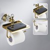 Gold Crystal Tissue Roll Paper Holder with Storage,Toilet Paper Holder