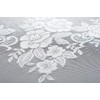 Bogenstore Jacquard Curtain, 145 x 600 cm, Floral Pattern, White,