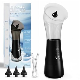 Ear Wax Removal Kit, 4-Mode Electric Ear Cleaner - IPX6 Waterproof, Earwax Cleaning Kit with Water Temperature Indicator for Home Use