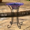Smart Solar 20223R01 Bell Flower Birdbath, Purple