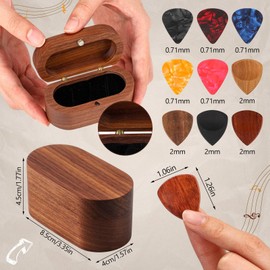 Lukmaa Guitar Capo and Pick Gift Set, Includes 1 Capo, 1 Pick Case, 4 Wooden and 5 Celluloid Picks, Mini Jewelry Box, Exquisite Guitar Accessories Gifts for Musicians