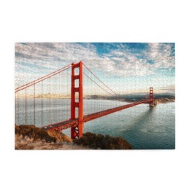 Golden Gate Bridge Jigsaw 1000 Pieces Puzzle for Adults - Educational Fun Games Or Toys for Elders and Friends - Scenic Series 19.7 * 29.5 Inches