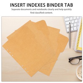 Operitacx Pack of 20 A5 Index Dividers, 6 Holes Folder Tabs, Kraft Paper Folder Dividers, Dividers for Folder Notebooks A5
