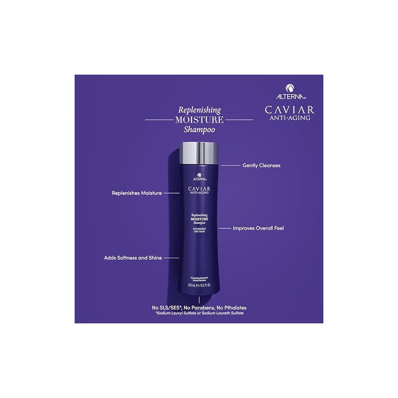 CAVIAR Anti-Aging Replenishing Moisture Shampoo and Conditioner Set, 8.5-Ounce (Packaging