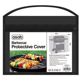 ASAB Heavy Duty BBQ Cover Waterproof Durable Plastic Barbecue Cover UV Protection Secure Windproof Dustproof and Portable Oil Drum Gas Charcoal BBQ Cover for Outdoor Grill Protection 125x62x95cm
