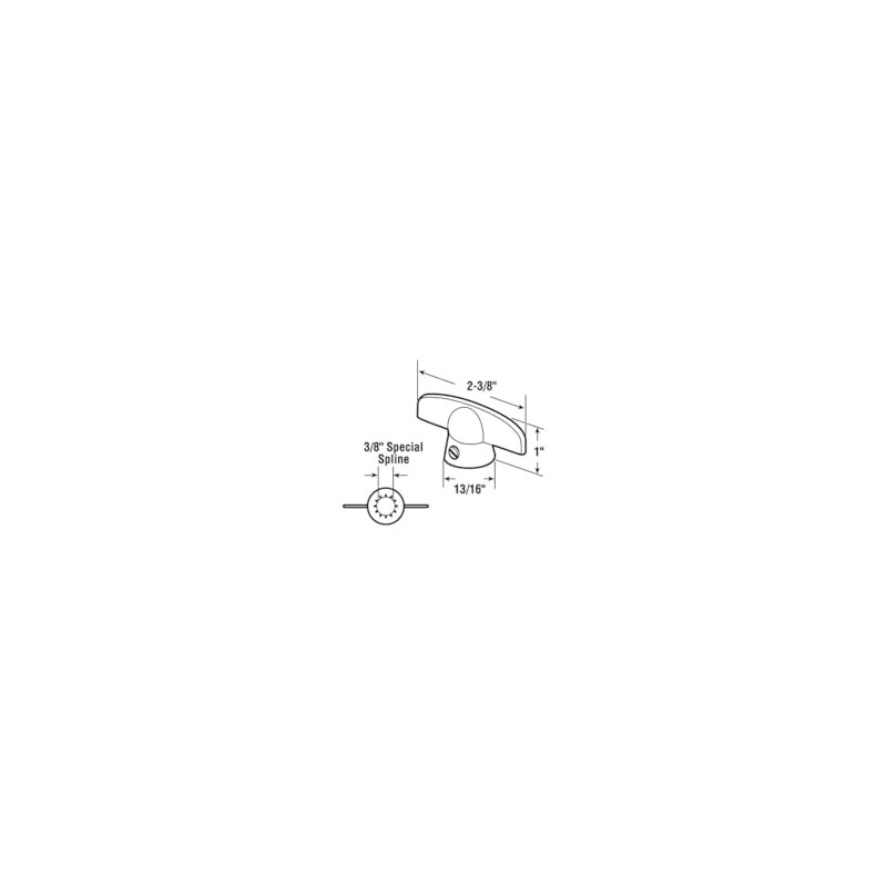 CRL White T-Crank Window Handle With 3/8" Spline Size for