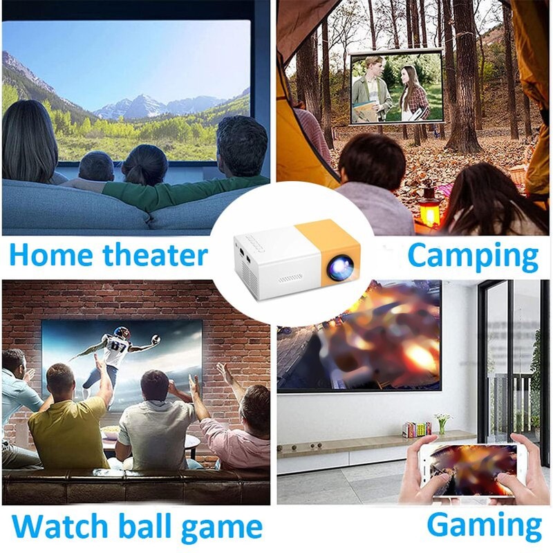 VBESTLIFE Projector, Supported Video Projector, Portable Home Cinema Film Projector