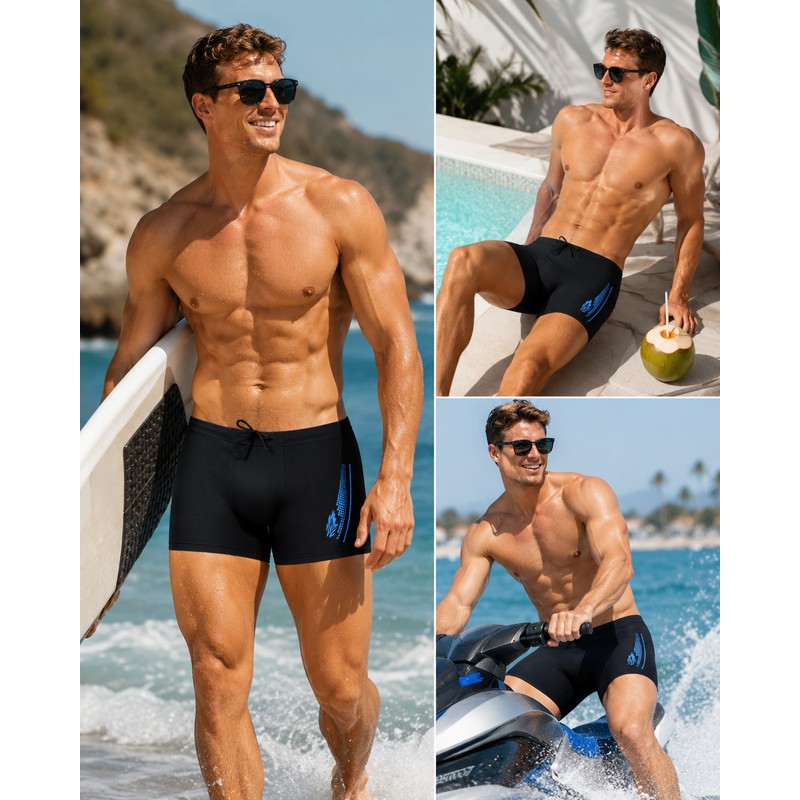Men’s Quick-Dry Swim Trunks for Beach & Pool – Printed