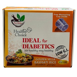 Desi Kitchen Golden Sella Basmati Rice 9Lbs/4.08Kg ~ Easy to Cook ~ Low Glycemic Index ~ Free Measuring Cup Inside ~ Eat Healthy Stay Healthy.