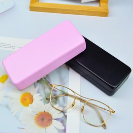 Glasses Case,2 Pack Glasses Case for Women,Glasses Cases Hard Shell Spectacle Cases PU Leather, Square Hard Glass Cases for Women Men Travel Study Work,Sunglasses Case (color-5)